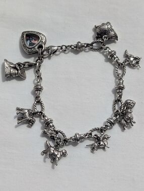 Brighton Dog Charm Vintage Bracelet - Fun Eclectic Vintage Jewelry